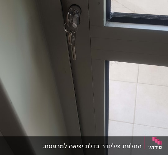 מנעול דלת עם מפתח תקוע במנעול